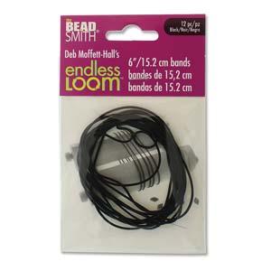 Endless Loom - Svarta Gummiband 1 Förpackning Beadsmith