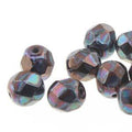 Tjeckiska FP Facetterade Glaspärlor - Nebula Jet, 4 mm Hilmas Pyssel