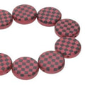 Coin 2-hole - Jet Red Laser Checkered 14mm 1 sträng Hilmas Pyssel
