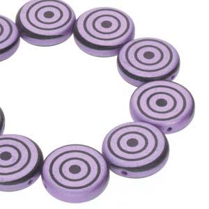 Coin 2-hole - Jet Violet Laser Checkered 14mm 1 sträng Hilmas Pyssel