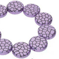 Coin 2-hole - Jet Violet Laser Cracked 14mm 1 sträng Hilmas Pyssel