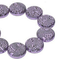 Coin 2-hole - Jet Violet Laser Contour 14mm 1 sträng Hilmas Pyssel