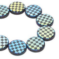 Coin 2-hole - Jet Laser Checkered 14mm 1 sträng Hilmas Pyssel