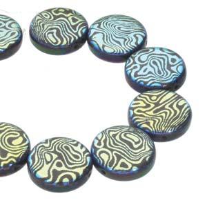 Coin 2-hole - Jet Laser Cracked 14mm Hilmas Pyssel