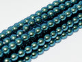 Tjeckiska Vaxade Glaspärlor - Polychrome Viridian 3mm, 1 sträng Hilmas Pyssel