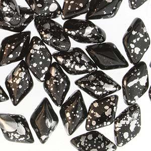 Matubo Gemduo - Jet Silver Splash 8x5mm, 10 gram Matubo