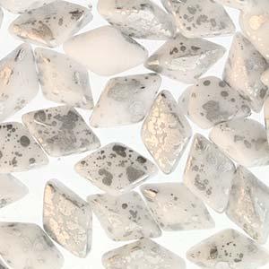 Matubo Gemduo - Chalk Silver Splash 8x5mm, 10 gram Matubo
