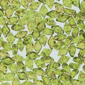 Matubo Gemduo - Olivine Gold Splash 8x5mm Matubo