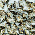Matubo Gemduo - Black/White Gold Splash 8x5mm Matubo