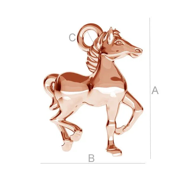 Berlock925 Silver 18K Roséguld pläterad - Häst 1 styck Hilmas Pyssel