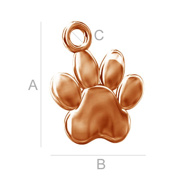 Berlock 925 Silver 18K Rose Gold plated - Hundtass 1 styck Hilmas Pyssel