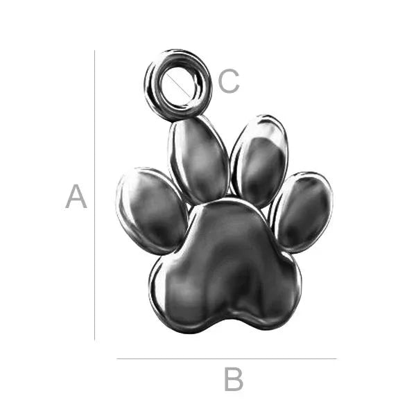 Berlock 925 Silver Svart Rhodium - Hundtass 1 styck Hilmas Pyssel