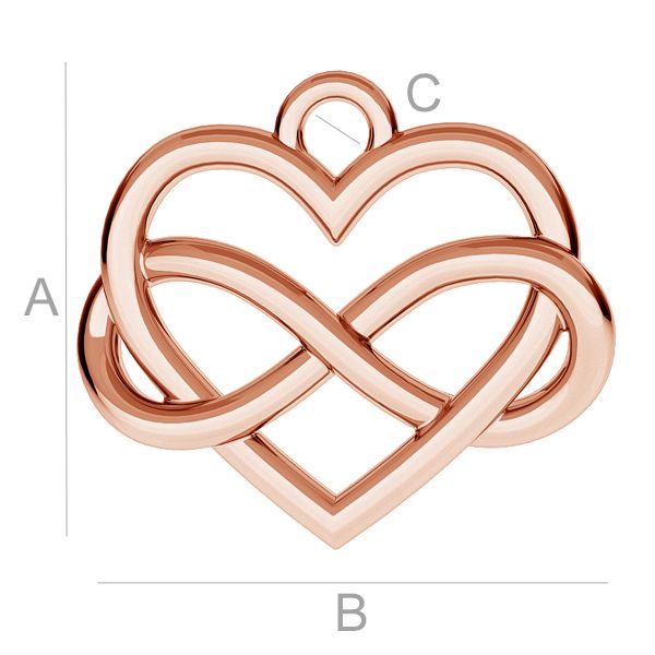 Berlock 925 Silver 18K Rose Gold plated - Infinity med Hjärta 1 styck Hilmas Pyssel