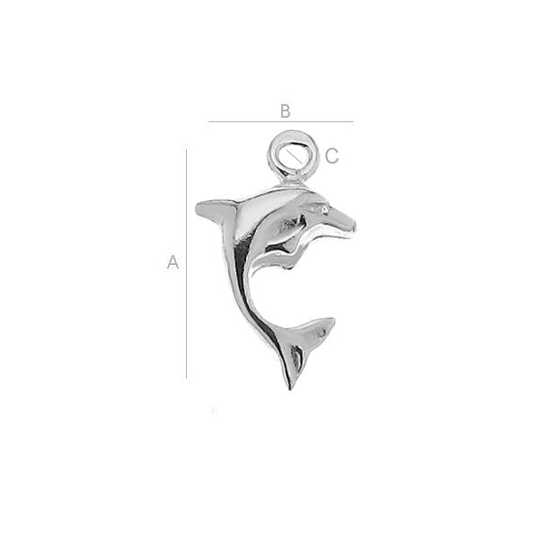 Berlock 925 Silver - Delfin 1 styck Hilmas Pyssel
