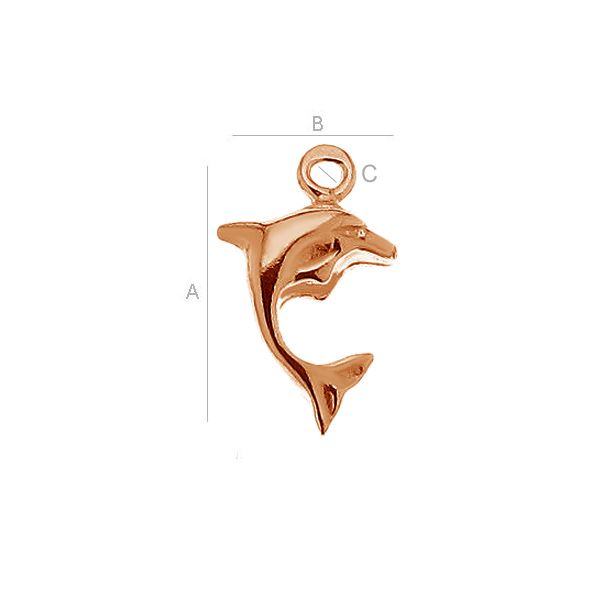 Berlock 925 Silver 18K Rose Gold plated - Delfin 1 styck Hilmas Pyssel