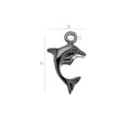 Berlock 925 Silver Svart Rhodium pläterad - Delfin 1 styck Hilmas Pyssel