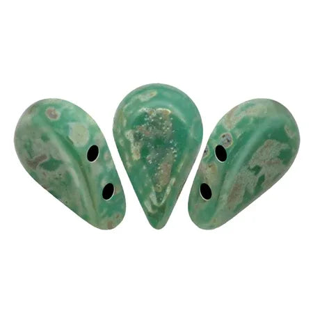 Amos® par Puca® - Opaque Green Turquoise Picasso, 10 gram Les perles par Puca® - Paris