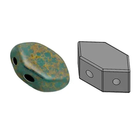 Paros® Par Puca® - Opaque Green Turquoise Bronze, 10 gram Les perles par Puca® - Paris