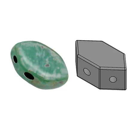 Paros® Par Puca® - Opaque Green Turquoise Picasso, 10 gram Les perles par Puca® - Paris