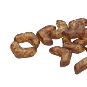 Chevron Duo - Crystal Matte Dark Travertine 10x4mm 1 sträng Hilmas Pyssel