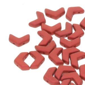Chevron Duo - Chalk Lava Red 10x4mm, 1 sträng Hilmas Pyssel
