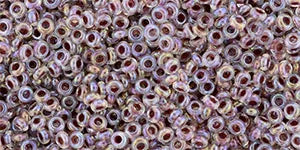 TOHO Demi Round - Inside Color Rainbow Crystal Strawberry-Lined 11/0, 5gram TOHO