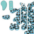 Paisley Duo - Jet Turquoise Lazer Checkered 8x5mm 22 gram Hilmas Pyssel