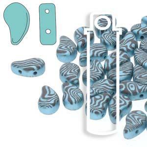 Paisley Duo - Jet Turquoise Lazer Contour 8x5mm 22 gram Hilmas Pyssel
