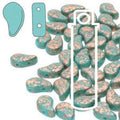 Paisley Duo - Green Turquoise Copper Splash 8x5mm 22 gram Hilmas Pyssel