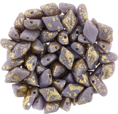Matubo Gemduo - Gold Splash Opaque Amethyst 8x5mm, 10 gram Matubo