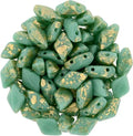Matubo Gemduo - Gold Splash Opaque Turquoise 8x5mm, 10 gram Matubo