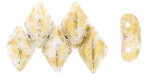 Matubo Gemduo - Gold Splash White 8x5mm, 10 gram Matubo