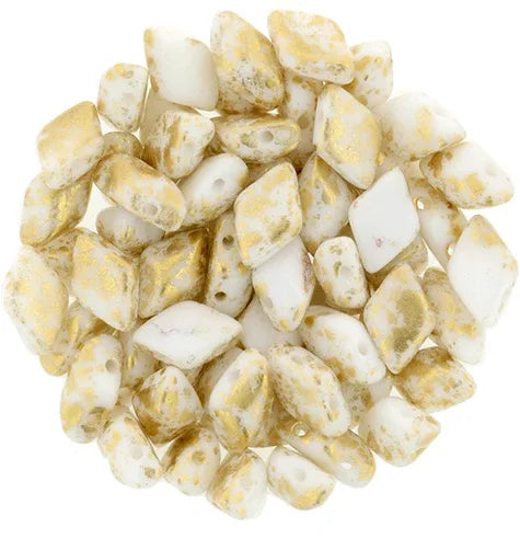 Matubo Gemduo - Gold Splash White 8x5mm, 10 gram Matubo