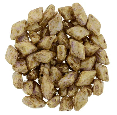 Matubo Gemduo - Luster Opaque Gold White 8x5mm, 10 gram Matubo