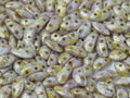 Mobyduo® - Chalk White Lila Gold Luster 3x8mm, 25-pack Hilmas Pyssel
