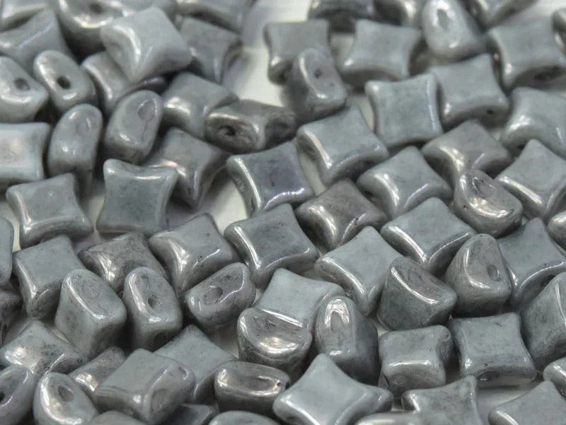 Wibeduo® - Chalk White Grey Luster 8x8mm, 15-pack Hilmas Pyssel