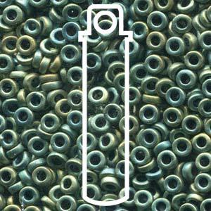 Miyuki Spacer - Matte Met Patina Iris 3x1.3mm 8 gram Miyuki