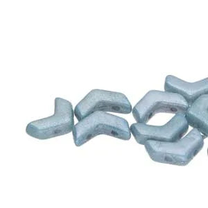 Chevron Duo - White Blue Luster 10x4mm, 1 sträng Hilmas Pyssel