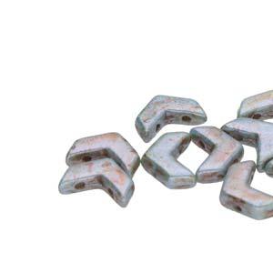 Chevron Duo - Chalk Lazure Blue 10x4mm, 1 sträng Hilmas Pyssel