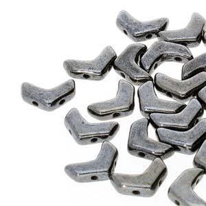 Chevron Duo - Gunmetal 10x4mm, 1 sträng Hilmas Pyssel