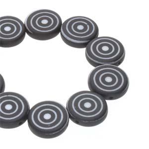 Coin 2-hole - Black/White Laser Target 14mm 1 sträng Hilmas Pyssel