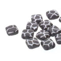 CzechMates Tile Beads - Svart / Vit Laser Cracked, 1 sträng CzechMates