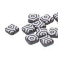 CzechMates Tile Beads - Black / White Laser Web, 1 sträng CzechMates