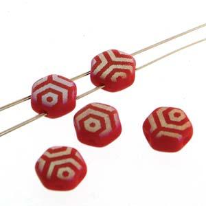 Honeycomb - Red Laser Matte Web AB 6mm, 1 sträng Hilmas Pyssel
