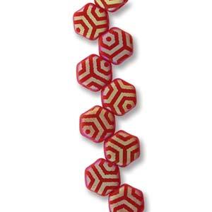 Honeycomb - Red Laser Matte Web AB 6mm, 1 sträng Hilmas Pyssel