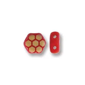Honeycomb - Red Laser Matte Core AB 6mm, 1 sträng Hilmas Pyssel