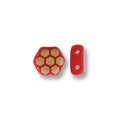 Honeycomb - Red Laser Matte Core AB 6mm, 1 sträng Hilmas Pyssel