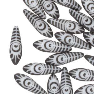 Dagger - Black / White Laser Eye 5x16mm, 1 sträng Hilmas Pyssel