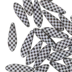 Dagger - Black/White Laser Checkered 5x16mm, 1 sträng Hilmas Pyssel