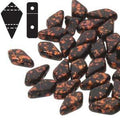 Kite Bead - Copper Splash Jet Opaque 9x5mm, 10 gram Hilmas Pyssel